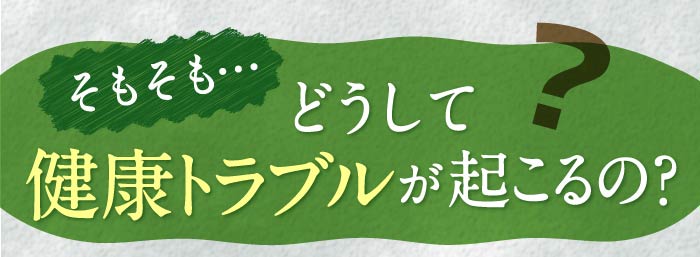 そもそも…どうして健康トラブルが起こるの？