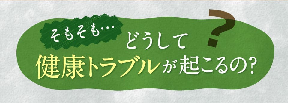 そもそも…どうして健康トラブルが起こるの？