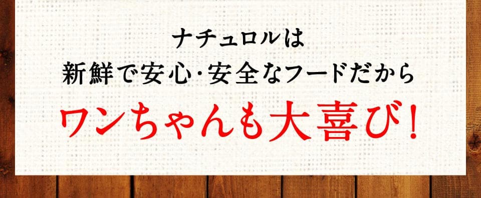 ナチュロルは新鮮で安心・安全なフードだからワンちゃんも大喜び！