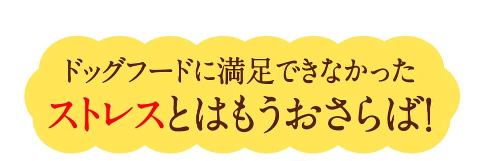 ドッグフードに満足できなかったストレスとはもうおさらば。