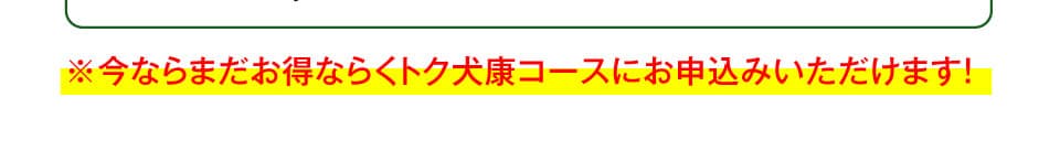 ※今ならまだお得ならくトク犬康コースにお申込みいただけます！